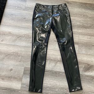 Black patton leather/material pant